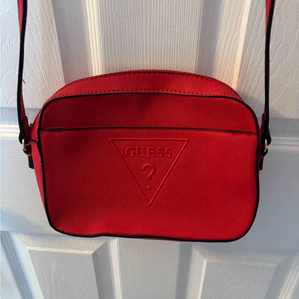 Guess Red Crossbody Bag with Structured Design